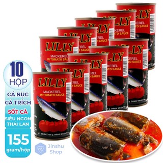 Combo 10 Hộp Cá nục, cá trích Lilly sốt cà nội địa Thái Lan