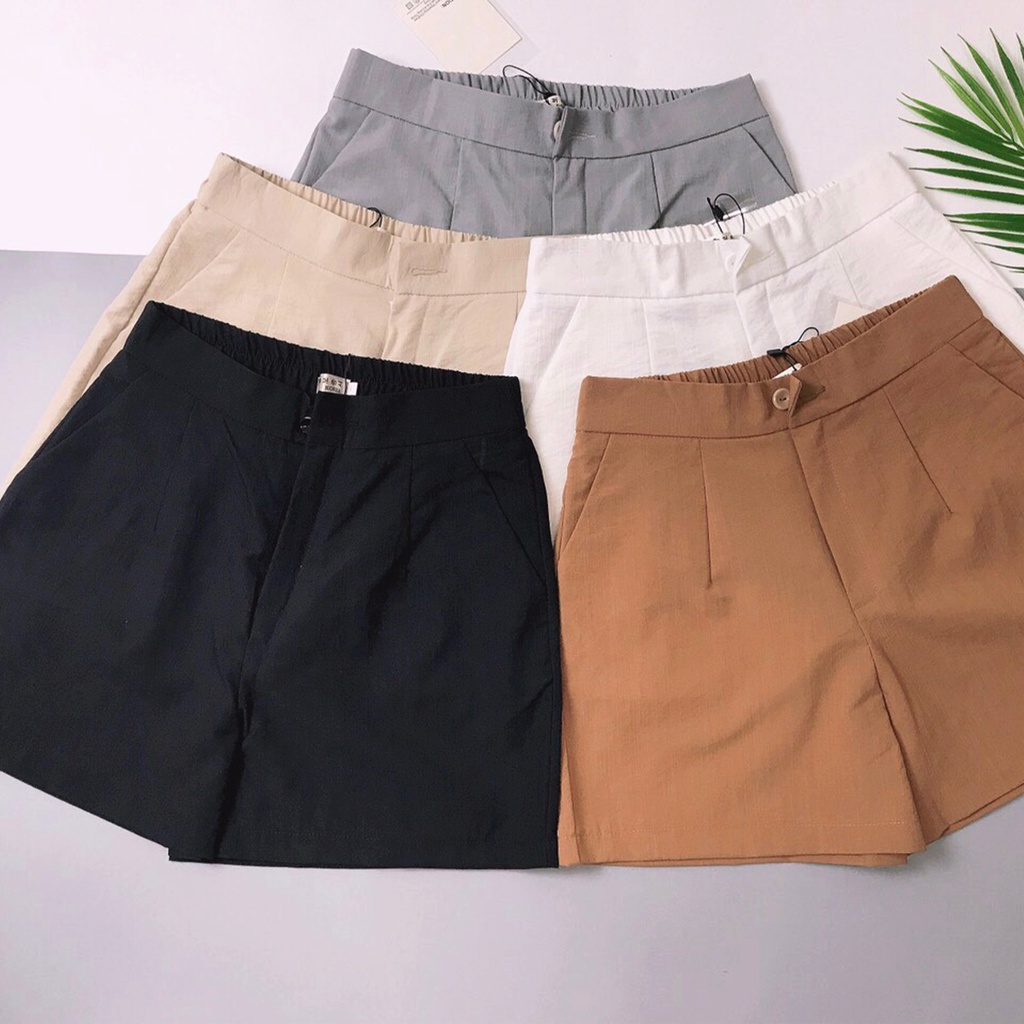 Quần Đùi Nữ Minchi Chất Đũi Cạp Cao Lưng Chun Freesize Không Nhăn Siêu Mát