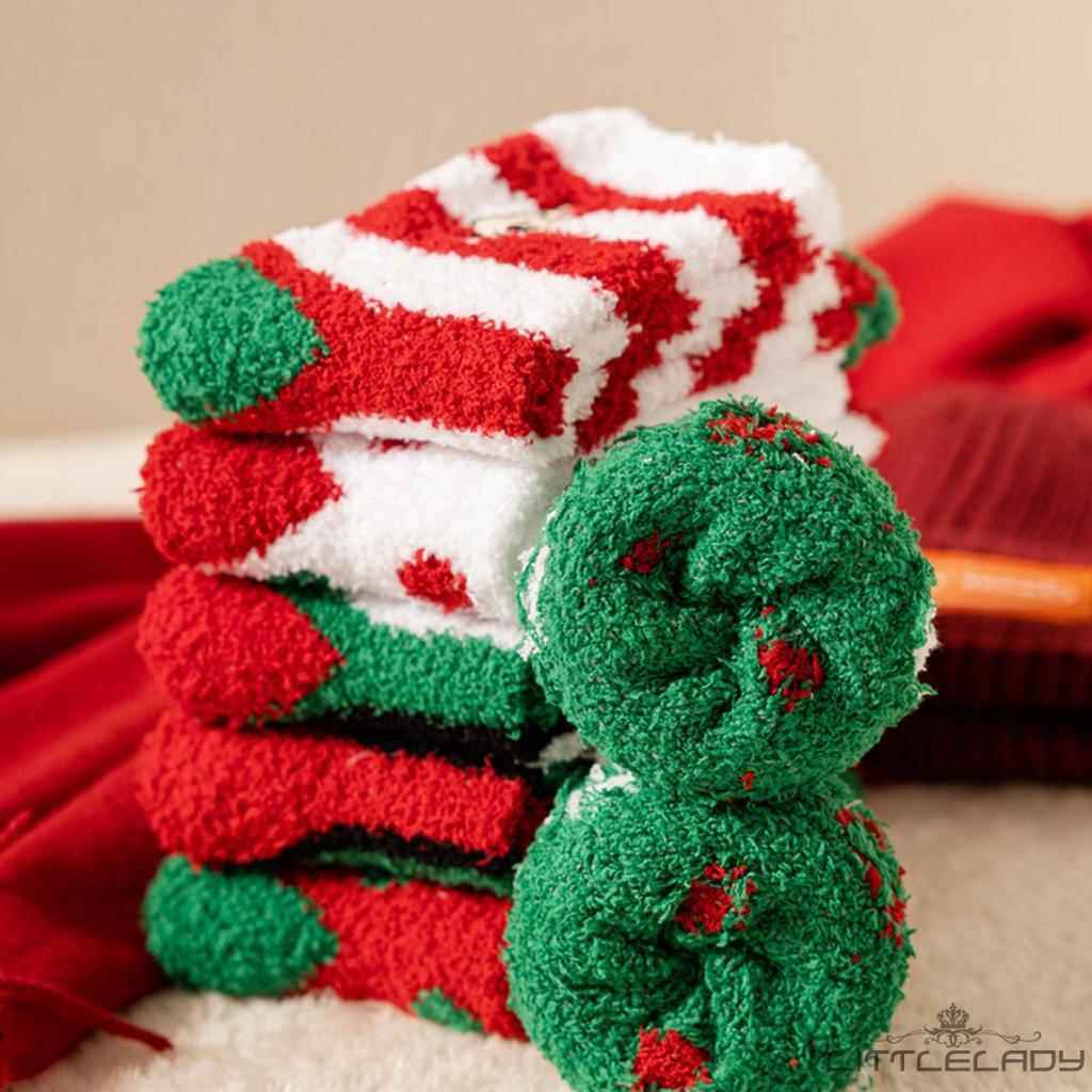 Vớ Lông Cừu San Hô Mùa Đông Dễ Thương Làm Quà Tặng Giáng Sinh Cho Bạn Gái Và Bé Gái