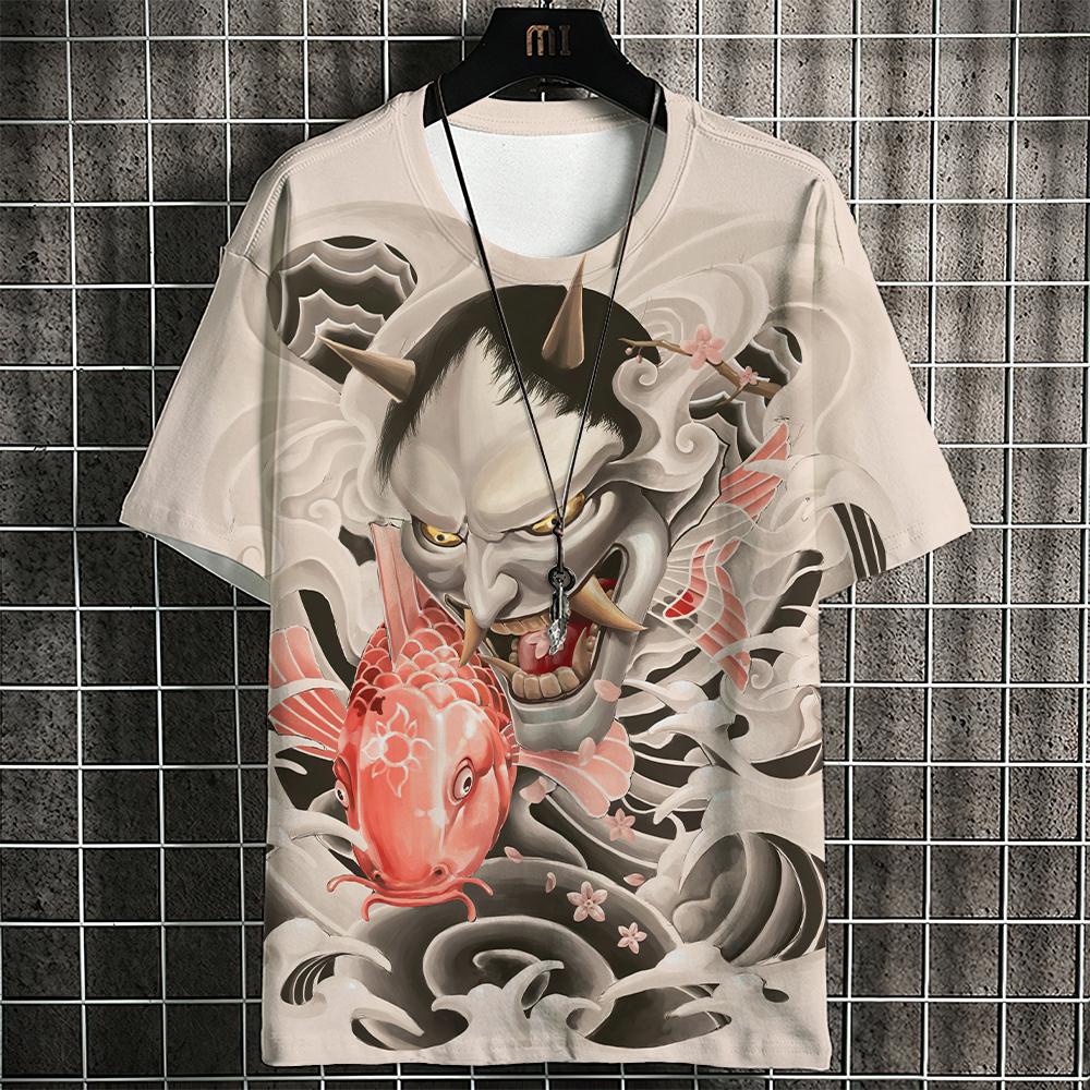 Áo Thun Ngắn Tay In Họa Tiết samurai Nhật Bản Thời Trang Mùa Hè Dành Cho Nam