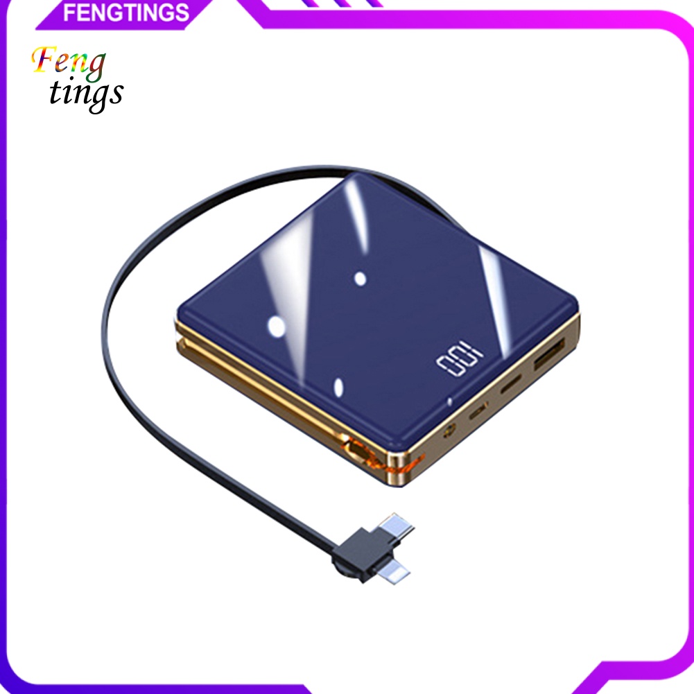 Pin Sạc Dự Phòng 7800 / 10000 / 20000mah Màn Hình Kỹ Thuật Số Có Dây Cáp