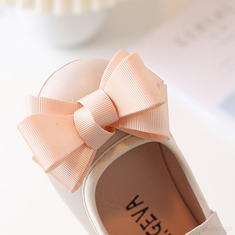 Giày Búp Bê Đế Mềm Chống Trượt Đính Nơ Xinh Xắn Cho Bé Gái