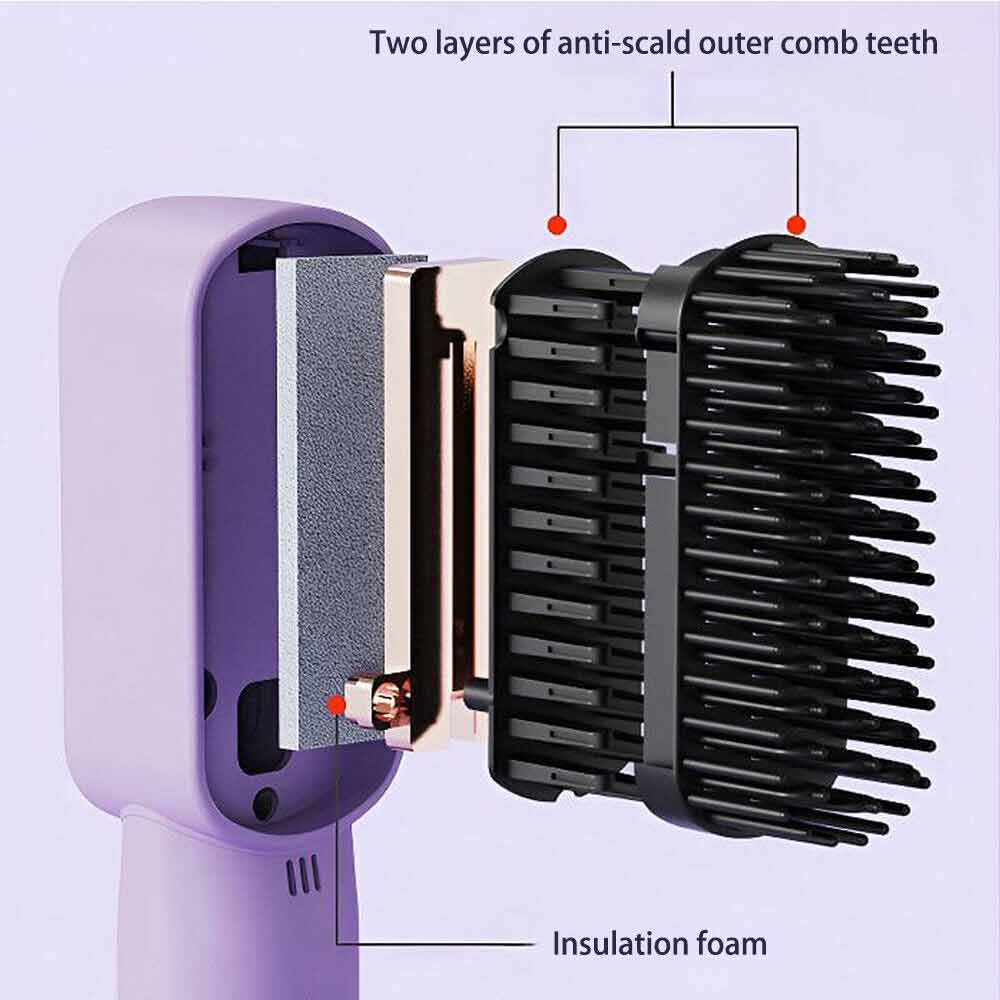 New Mini Portable Charging Straight Hair Comb New Mini Rechargeable Straight Hair Comb Portable, Fashionable, and High Quality Negative Ion Hair Care Soft and Smooth Hair Care