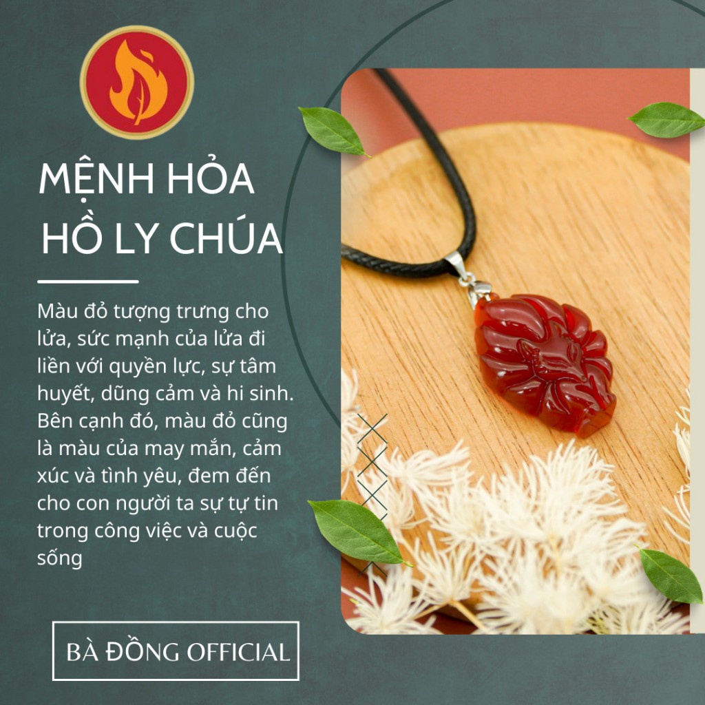 KILIAN GEMS ,Vòng Cổ,Dây Chuyền Mặt Đá Phong Thủy Hồ Ly Chúa Đỏ Mệnh Hỏa,Mang Lại Quyền Lực,Thu Hút Tài Lộc