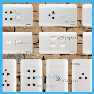 Ổ cắm điện sino âm tường, mặt hại công tắc ổ cắm điện sino, ổ đôi sino