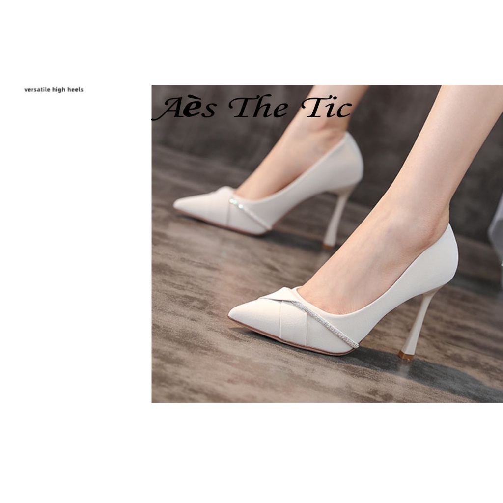 Aès giày búp bê dép sandal nữ đế cao giày cao gót nữ đi chơi giày sandal cao gót mũi nhọn mẫu mới Lịch sự Đàn hồi tốt Đàn hồi Siêu nhẹ FGD23C084B 49Z231209