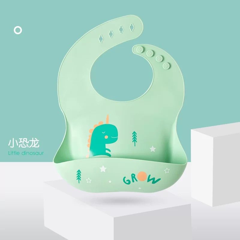 Yếm ăn dặm cho bé có máng hứng Tushie Treats chât sliệu dầy dặn phong cách Hàn Quốc Shopmegold1