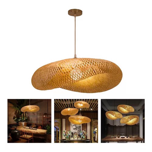 Đèn Chùm Tre 40cm Cho Nhà Hàng Trung Quốc Mới, Quán Bar, Đèn Lồng Bằng Tre zen Phòng Trà Gia Đình, Nhà Hàng hot Pots, Nhật Bản Cố Định Nhẹ Cố Định