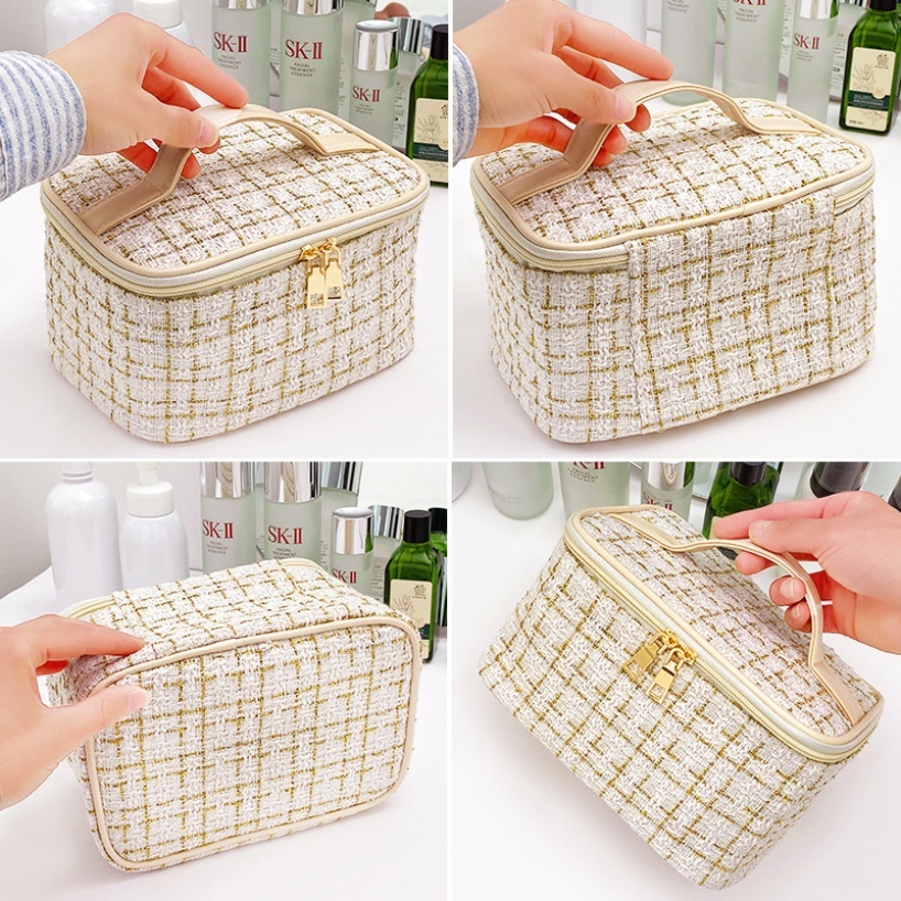 Túi Vải Tuýt Đựng Mỹ Phẩm / Đồ Trang Điểm Sức Chứa Lớn Tiện Lợi Cho Nữ