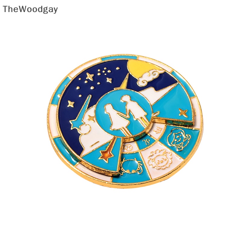 Ghim Cài Áo Bằng Kim Loại Hình Cung Hoàng Đạo Hai Lần Có Thể Xoay Được Dành Cho Cặp Đôi