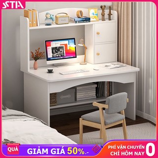 STA bàn gỗ văn phòng bàn vi tính bàn vi tính 2 tầng bàn vi tính có hộc tủ bên dưới có cả giá sách lắp dễ dàng
