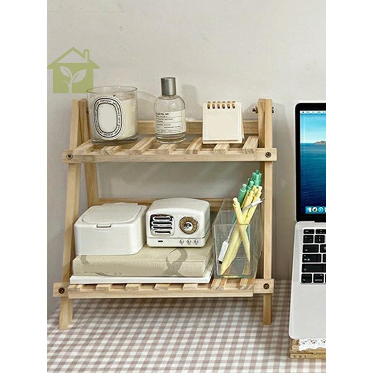 Kệ Gỗ Hai Tầng Để Bàn Dạng Gập Sắp Xếp Gọn Gàng Tiện Dụng Abc3617
