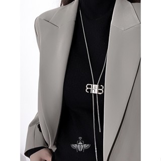 Vòng Cổ choker Bằng Thép Titan Mặt Chữ b Đôi Thời Trang Cho Nam Và Nữ