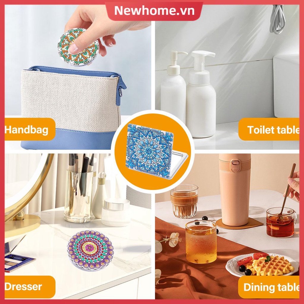 Bộ 4 Gương Trang Điểm Tự Làm Kèm Vỏ Bọc shoptkc3918