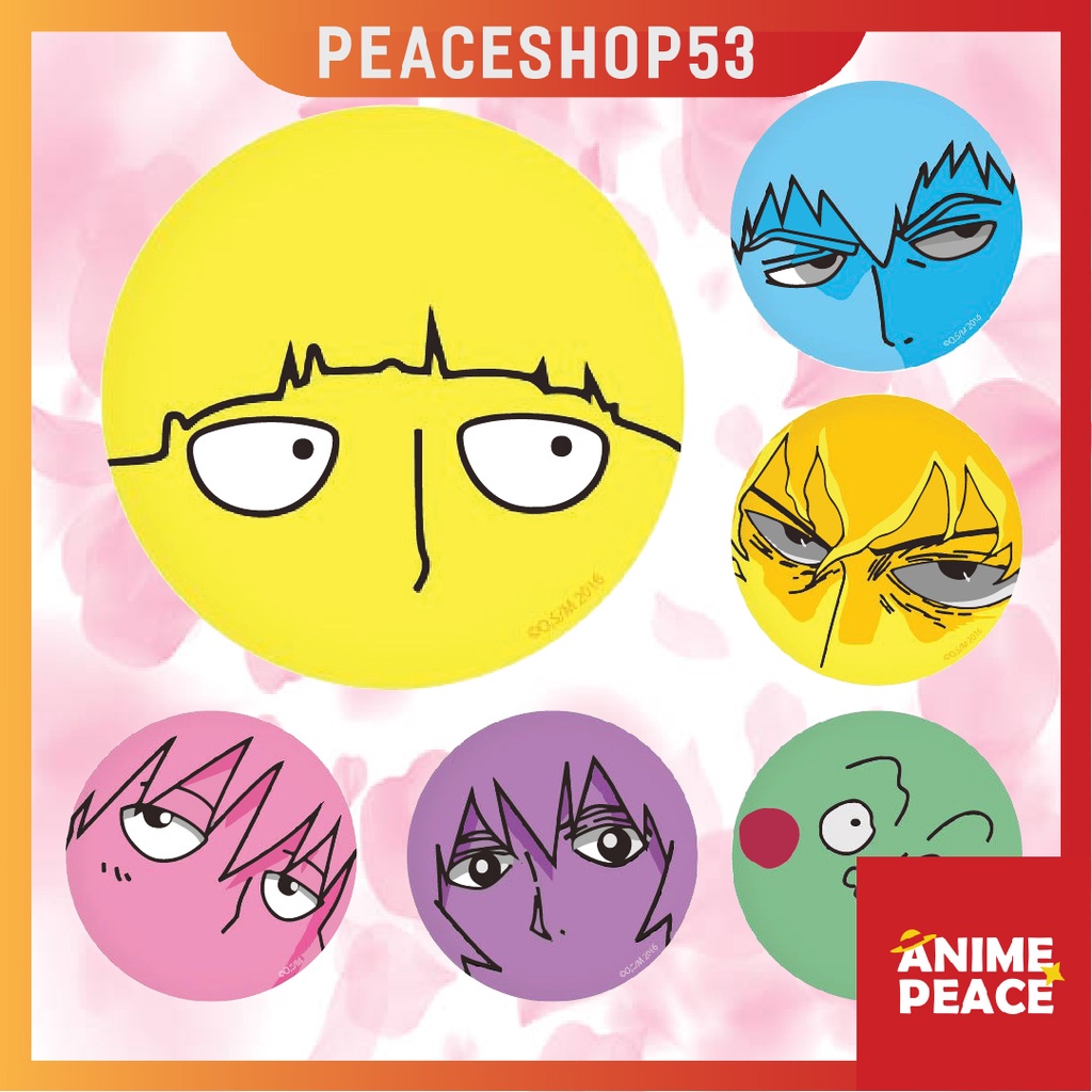 Huy hiệu Mob Psycho Shigeo Kageyama Reigen Lấp Lánh Huy Hiệu Anime Mob Psycho Phụ Kiện Anime Manga Ver 1 HH52