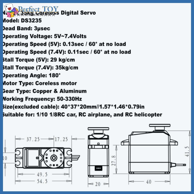 Sf Vô Lăng Điện Tử 5v ~ 7.4v 35kg Chống Thấm Nước Cho axial scx10 rr10
