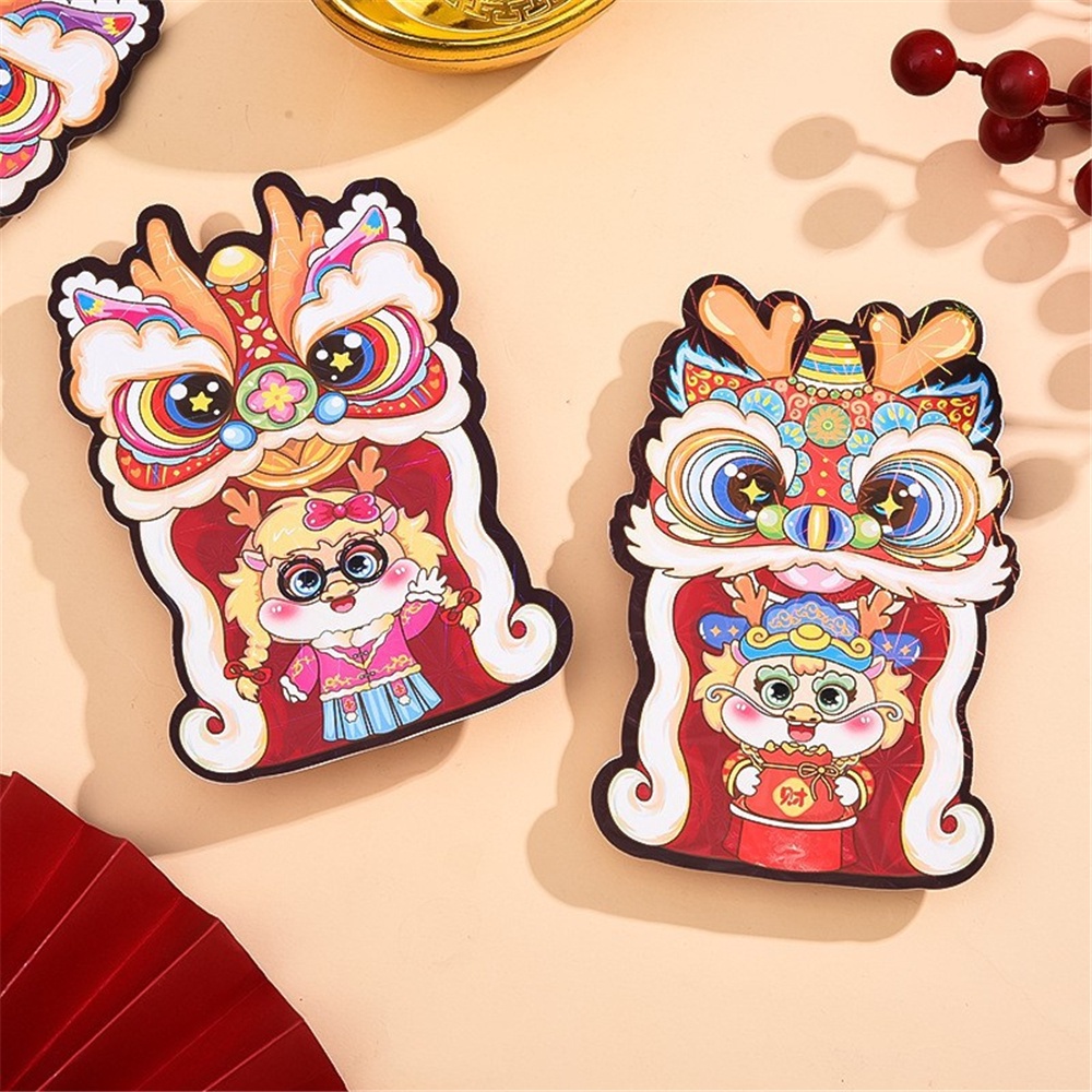 Guochao Bao Lì Xì Màu Đỏ Phong Bì Đỏ innovation dragon Dùng Trang Trí Lễ Hội Mùa Xuân Sáng Tạo