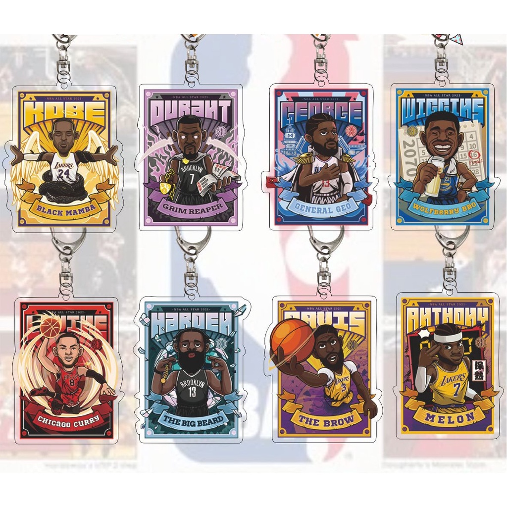 Nba Móc Chìa Khóa Bằng acrylic Trong Suốt Hình Cầu Thủ Bóng Rổ curry kyrie irving james kobe