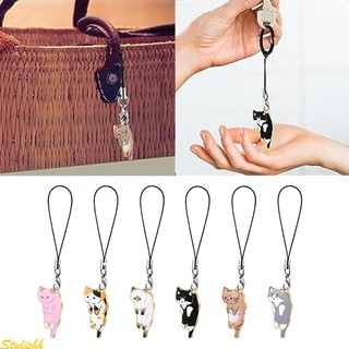 Móc điện thoại hình mèo dễ thương có dây đeo