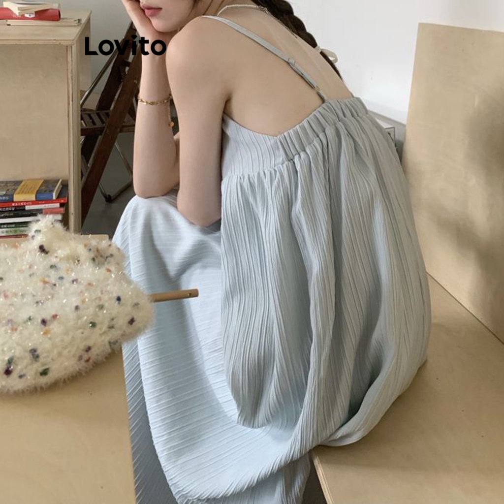 Lovito Váy hở lưng trơn đơn giản cho nữ LNA37076 (Nhiều màu)