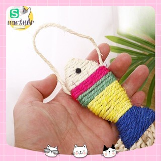 Đồ chơi con cá, cào móng cho mèo bằng dây thừng