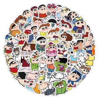 Set 100 miếng dán hoạt hình shin-chan trang trí mũ bảo hiểm xe đạp