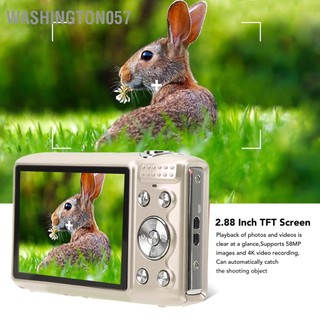 Washington057 Máy Ảnh Kỹ Thuật Số Màn Hình 2.88 Inch 58MP 4K HD 16X Zoom Tiêu Cự Cố Định Macro Chụp Hẹn Giờ Quay Video
