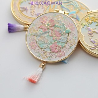 Gương mỹ phẩm ZHIXAOWAN, Gương trang điểm di động bằng kim loại, Quà tặng gương cầm tay gấp sáng tạo tinh tế phong cách Trung Quốc