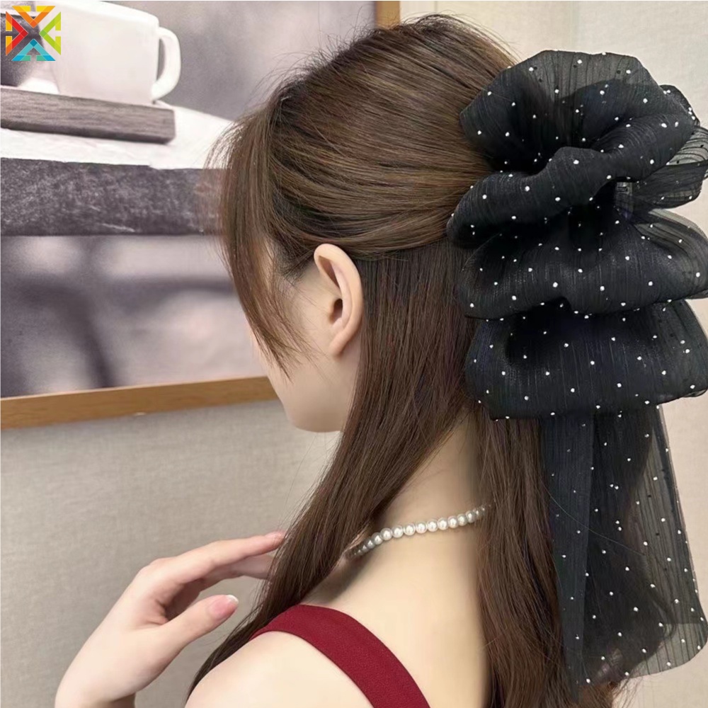 Kẹp Tóc Nơ Lưới Ruy Băng Lưng Thanh Lịch