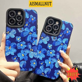Ốp Điện Thoại Chống Bụi Bẩn Chống Sốc In Hoa Trà Xanh Dương Cho iphone 14 13 11 12 pro max 7 8 plus x xr xsmax