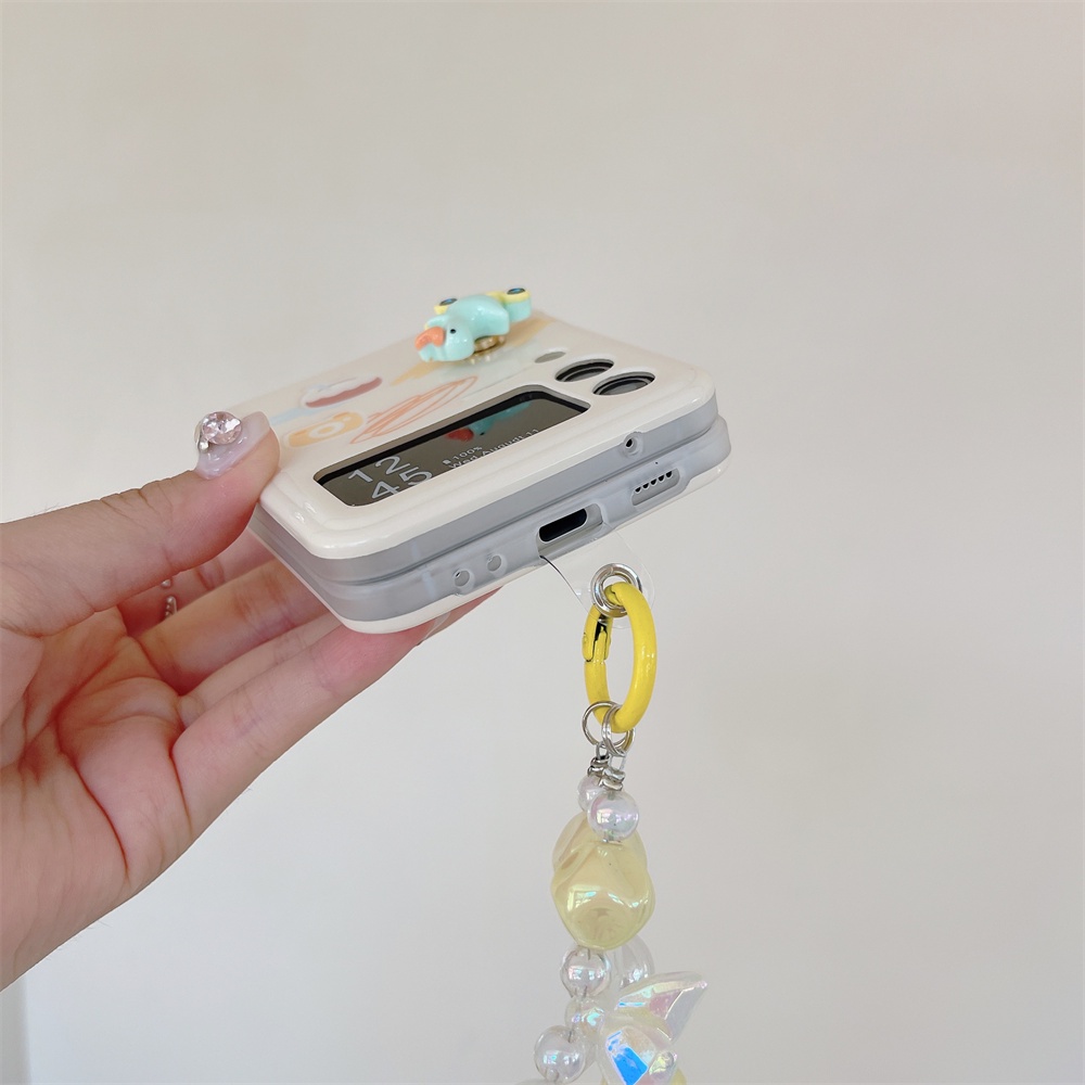 Bao Da Điện Thoại Nắp Lật Mềm Hình Vịt 3d diy Cho samsung galaxy z flip 5 4 3 5 g flip samsung z flip3 z flip4 z flip5 Ốp