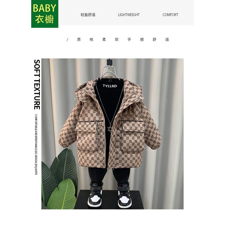 Áo Khoác Đệm cotton Lót Lông Cừu Dày Phong Cách Mới 2023 Cho Bé Trai