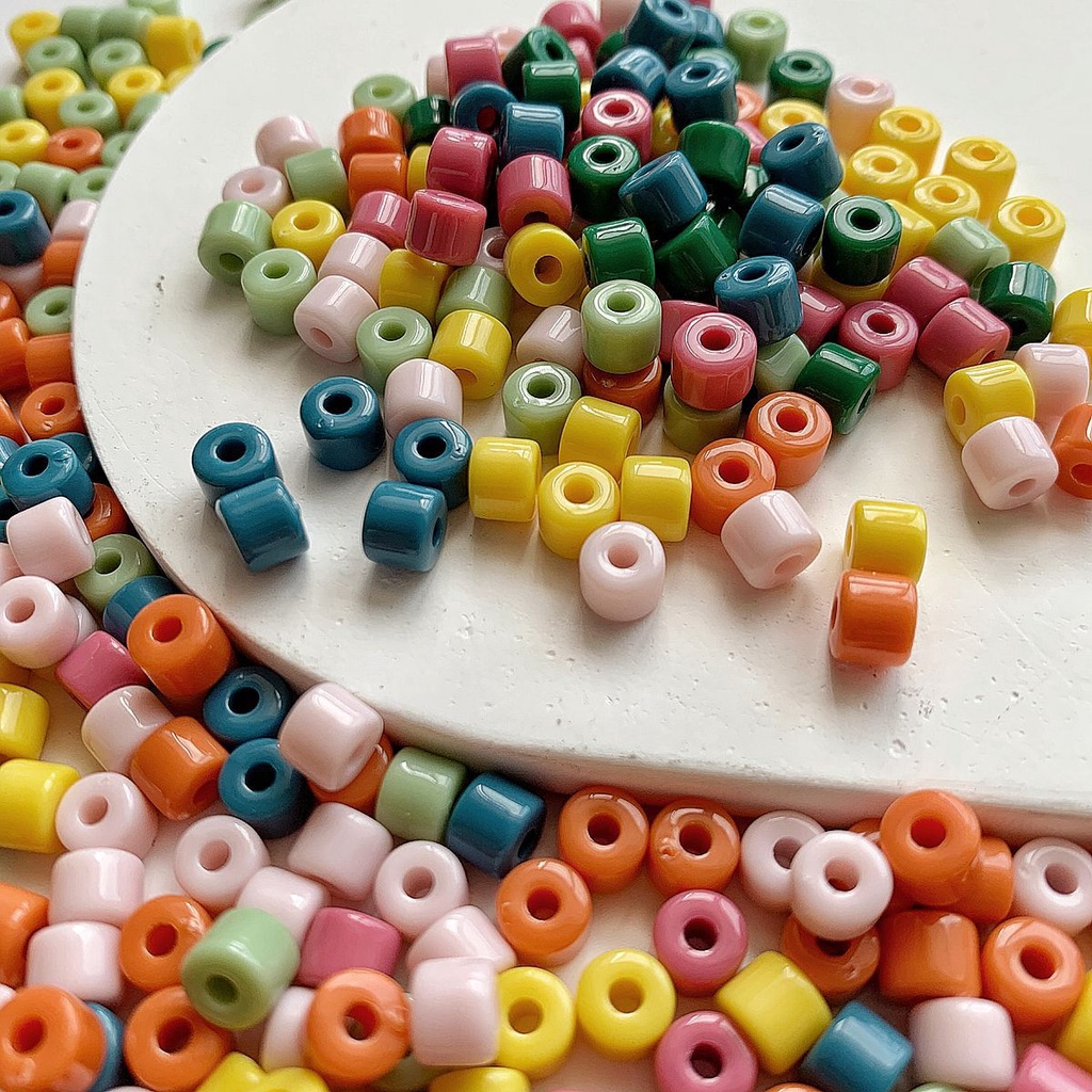 Chuỗi Hạt acrylic Hình Trụ Nhiều Màu Kích Thước 60 6mm Dùng Làm Trang Sức / Điện Thoại / Túi Xách diy