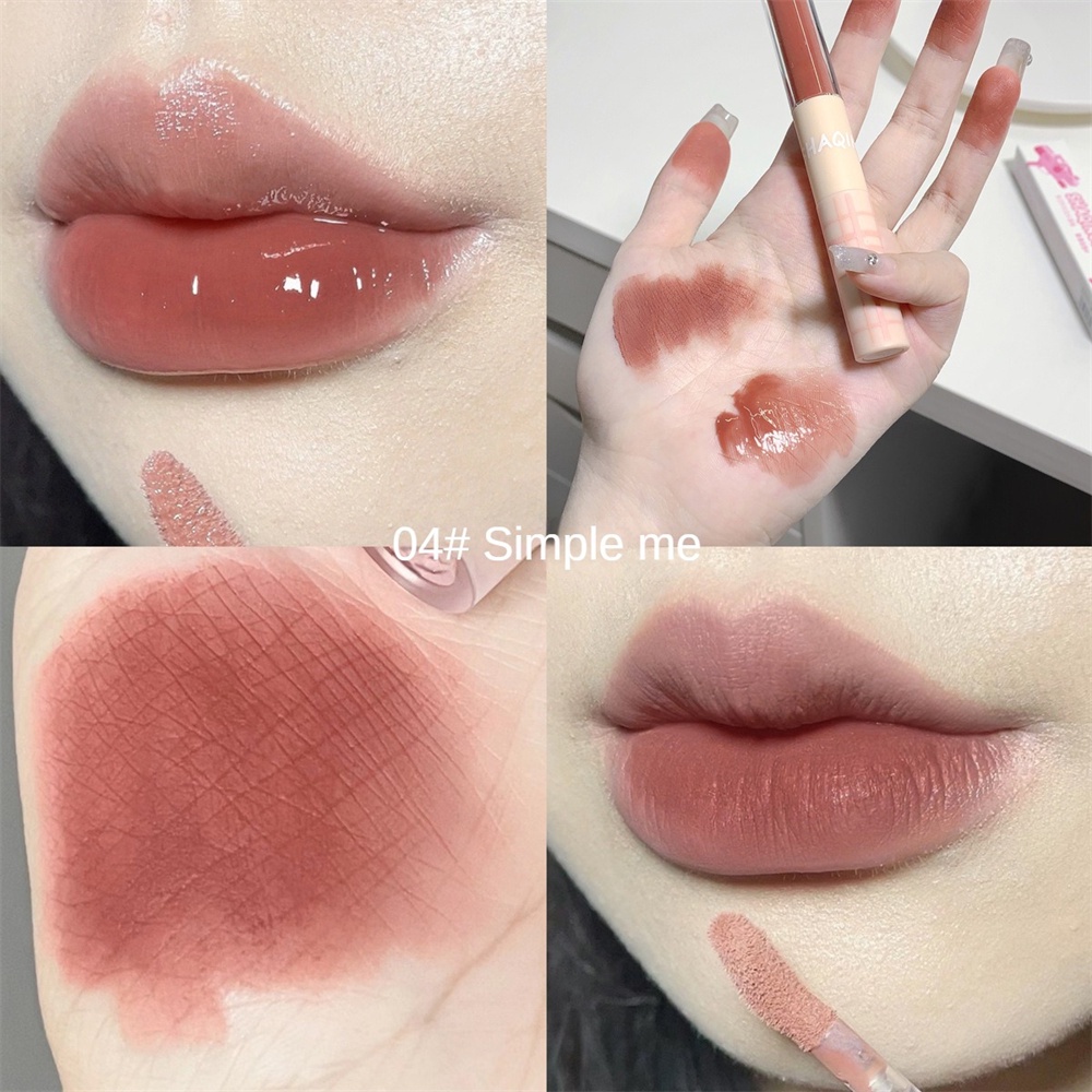 Thời Gian Xanh Hai Đầu Son Men Sương Mù Bề Mặt Dưỡng Ẩm Nước Nhẹ Doodle Lip Son Môi Trắng Không Dễ Dính Cốc Môi Bùn JULYSTAR