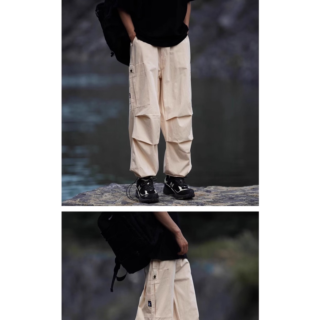 Quần Dài Dáng Rộng Ống Suông Phối Dây Rút Cá Tính Cho Nam