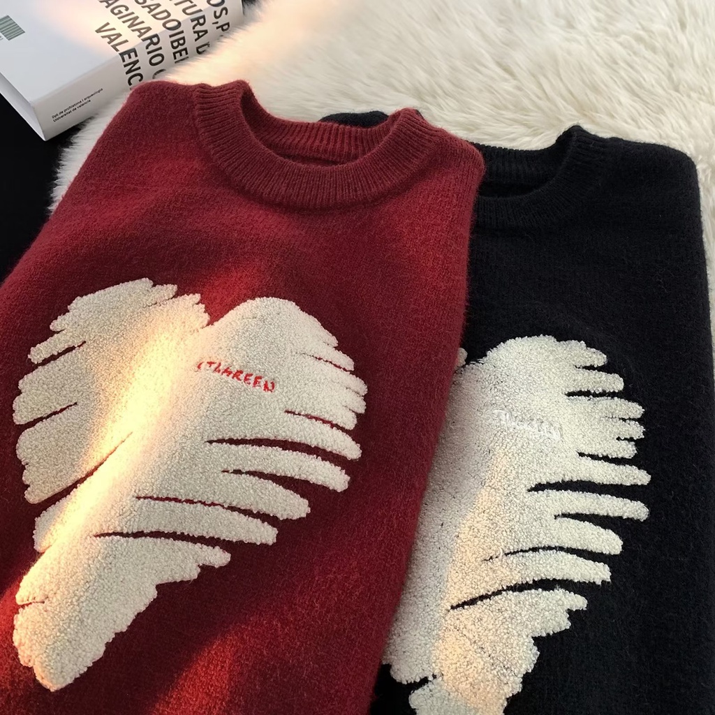 Áo sweater Dệt Kim Tay Dài Cổ Tròn Dáng Rộng Thời Trang Thu Đông Cho Nam Giới