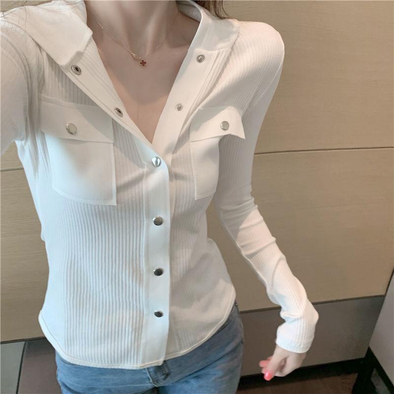 Áo cardigan Ngắn Tay Dài Có Mũ Trùm Mỏng Vừa Vặn Màu Trơn Mùa Xuân Mới Cho Nữ