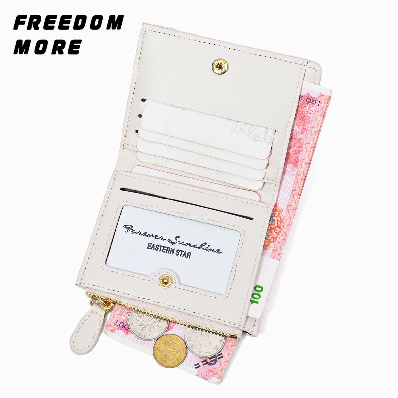 Dễ Thương Ví Gấp Bằng Da pu Có Khóa Kéo Với Ngăn Đựng Tiền Xu Họa Tiết Thêu Hoa