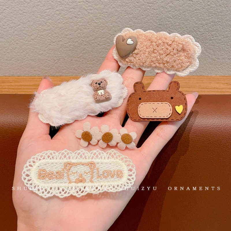 Kẹp Tóc Mái Bằng Lông Nhung Dễ Thương Thời Trang Hàn Quốc Cho Bé Gái