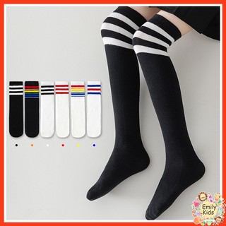 Hàng Có Sẵn Vớ Dài Qua Đầu Gối Vải cotton Màu Trơn Họa Tiết Kẻ Sọc Công Chúa Ngọt Ngào Cho Bé Gái 1-12 Tuổi