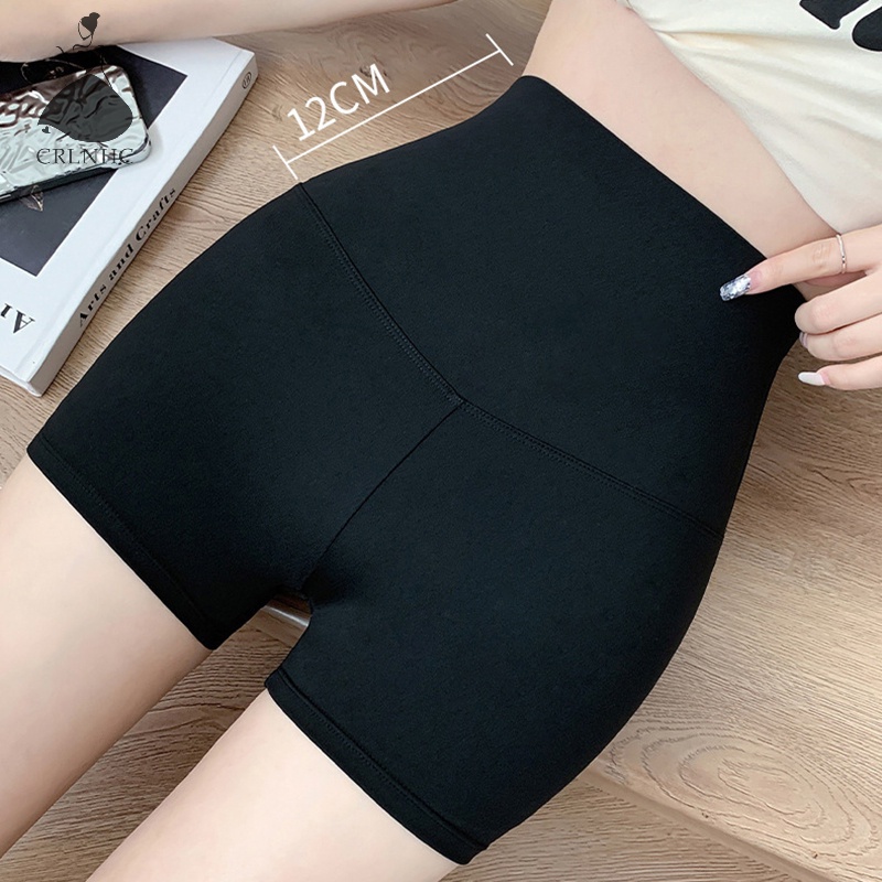 Crlnhc Quần Short Tập yoga Lưng Cao Co Giãn Màu Trơn Dành Cho Nữ vn