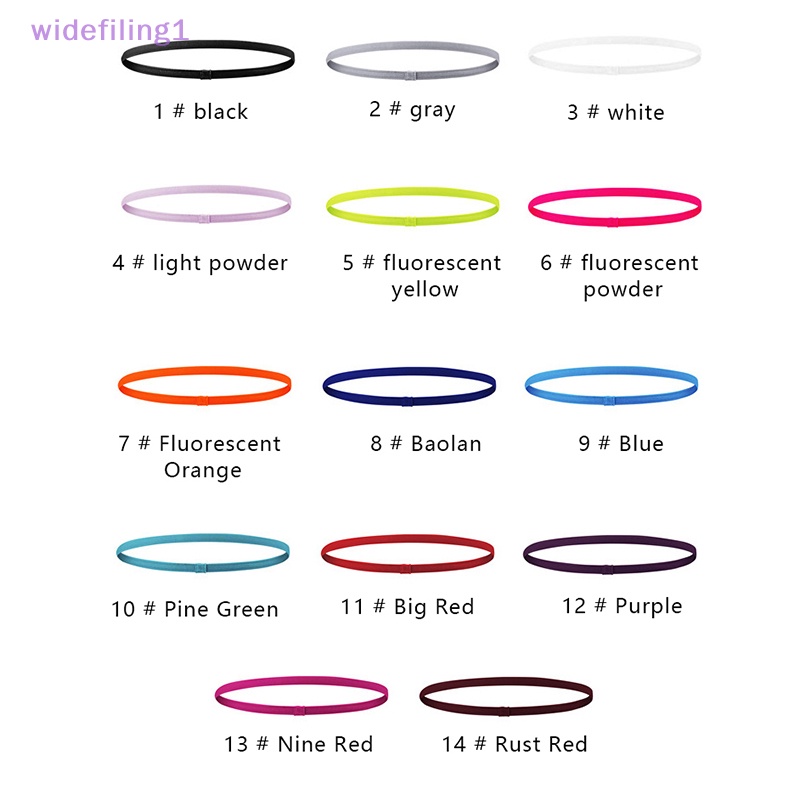 Widefiling1 Băng Đô Thể Thao Màu Trơn Chống Trượt Thấm Hút Mồ Hôi Co Giãn Dành Cho Nam Nữ