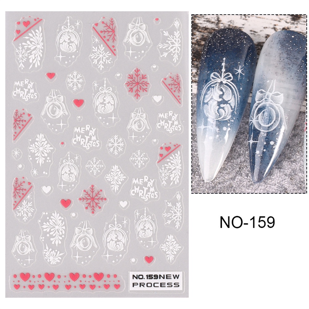 ✧Ready Stcok Nail Art Nhãn Dán Móng Tay Giáng Sinh Mỏng Cứng Rắn Bông Tuyết ông Già Noel Bánh Kẹo Ins Nhãn Dán Gió Dính Phụ Kiện Móng Tay Dụng Cụ Làm Móng Tay Cho Cửa Hàng Làm Móng