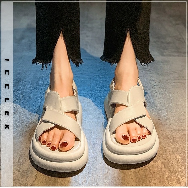 ICCLEK  dép sandal nữ dép đi biển dép đế cao Thoải Mái Xinh Xắn   Chất lượng cao Beautiful Stylish Korean Style FDL239027G 37Z230910