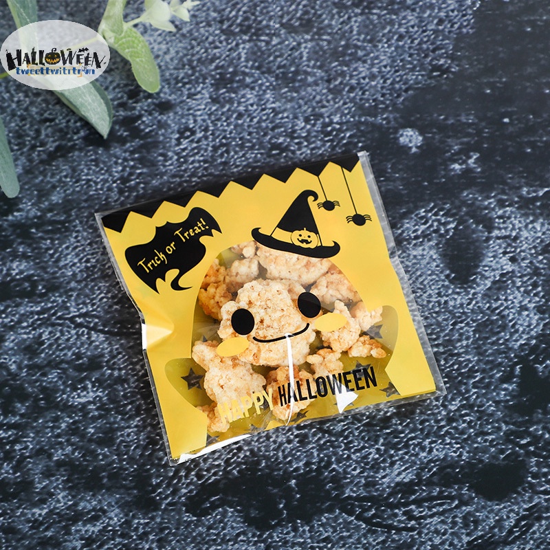 Tri Set 100 Túi Zip Đựng Kẹo / Bánh Quy Trang Trí Tiệc halloween