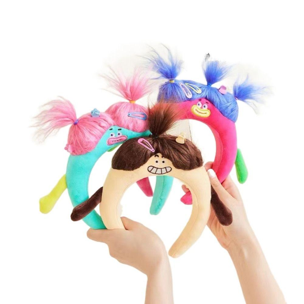 Băng Đô Cài Tóc Vải Bông Hình Búp Bê Hoạt Hình Ba Chiều Vui Nhộn Phong Cách Hàn Quốc Dành Cho Bé Gái