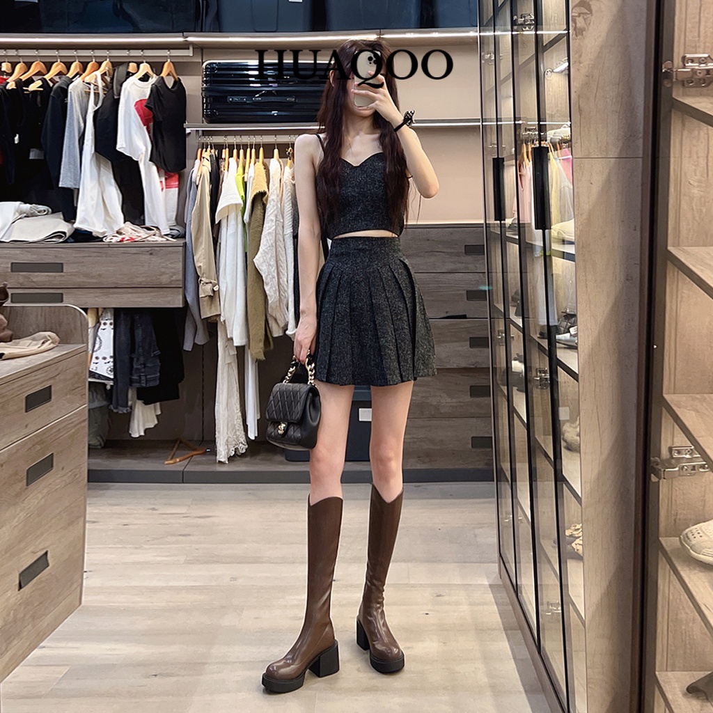 KaBaiQi Giày Bốt dép sandal nữ Mũi Vuông Phong Cách Retro Cá Tính Cho Nữ Thời trang 36Z230907