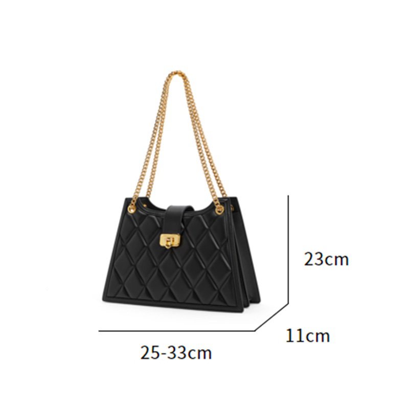 Thời Trang cnk23 Mới 30151307 Túi Đeo Vai Họa Tiết Kim Cương Phối Dây Xích Thời Trang Cho Nữ