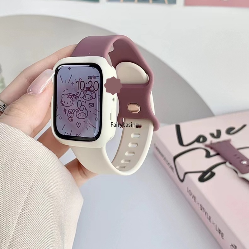Dây Đeo silicone Hai Màu Thoáng Khí Cho Đồng Hồ Thông Minh apple watch series 8 7 se 6 5 3 41mm 45mm 40mm 44mm 38mm 42mm ultra 49mm