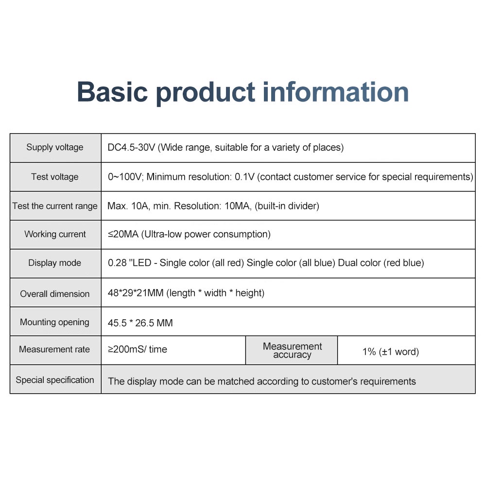 Gaqee Vôn Kế Kỹ Thuật Số 0.28 inch dc 100v 10a Có Màn Hình led Hiển Thị